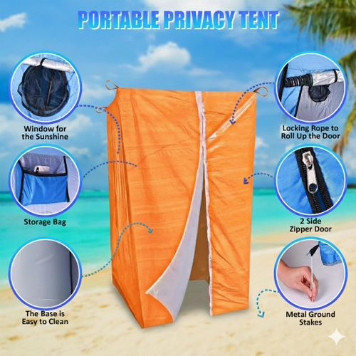 Cabine de Douche & Salle de Bain Portable en Plastique – Tente Étanche Pliable 1m² / 2m, idéale pour Toilette, Hammam, Bain Extérieur, Camping, Plage, Randonnée & Voyage – Cabine Privée Légère, Rapide à Installer & Multifonction.